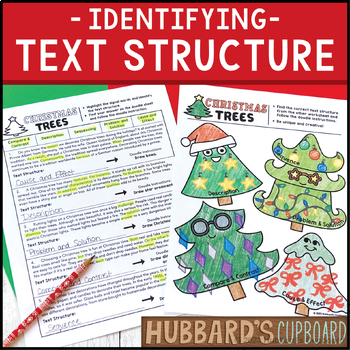 Preview of Christmas ELA /  Identify Nonfiction Text Structure Worksheets / Signal Words