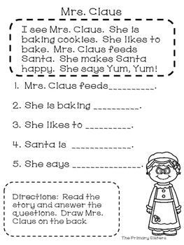 Christmas Reading and Comprehension Activities by The Primary Sisters