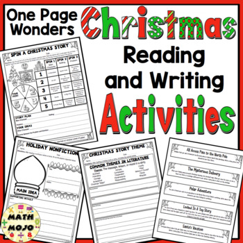 Preview of Christmas Reading and Writing One Page Wonders Print and Digital