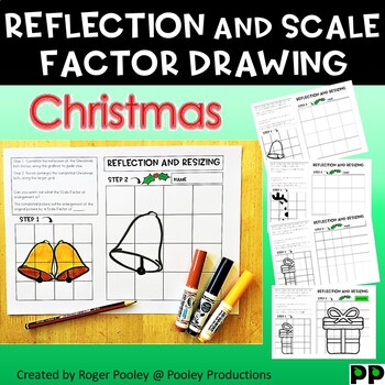 Preview of Christmas Reflection and Scale Factor Drawing, teacher notes, answers