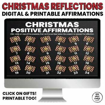 Preview of Christmas Reflections and Positive Affirmations | 24 Days Activity