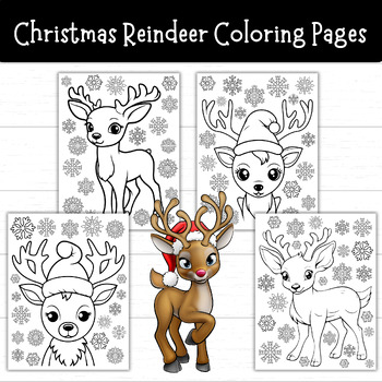 Preview of Christmas Reindeer Coloring Pages