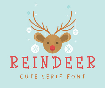 Preview of Christmas Reindeer Font: Creative Design Worksheet Activity