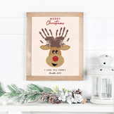 Christmas Reindeer Handprint Craft | Christmas Handprint Card