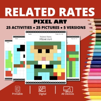 Preview of Christmas: Related Rates Pixel Art Activity