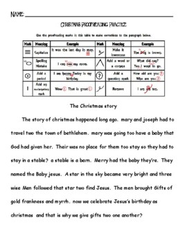 Preview of Christmas (Religious) Proofreading Practice (Moderate) with Key 1