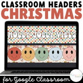 Christmas Retro Groovy Google Classroom Headers