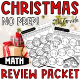 Christmas Review Packet Math 5th Grade | NO PREP | Math Wo