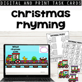 Christmas Rhyming Print and Digital Task Cards and Worksheets