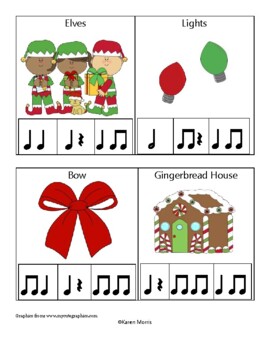 Preview of Christmas Rhythm Clip Cards