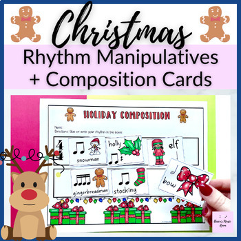 Preview of Christmas Printable Rhythm Manipulatives + Composition Activity for Centers