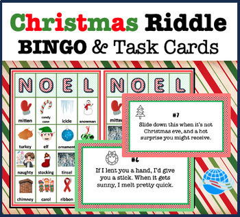Preview of Christmas Riddle BINGO Cards | Critical Thinking Game