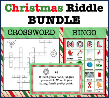 Preview of Christmas Riddle Crossword & BINGO Card Bundle