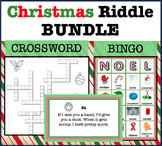 Christmas Riddle Crossword & BINGO Card Bundle