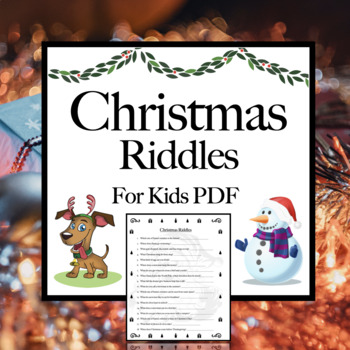 Preview of Christmas Riddles Printable 4th - 7th Grade