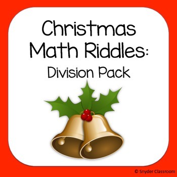 Preview of Christmas Long Division Math Riddles