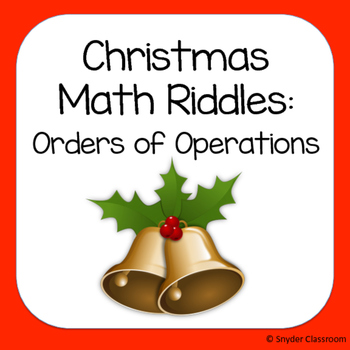 Preview of Order of Operations Christmas Math Riddles