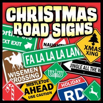 Preview of Christmas Road Sign Decorations/Clipart