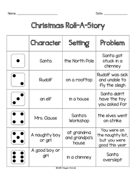 Christmas Roll-A-Story by Megan McCall-Mindful Matters | TpT