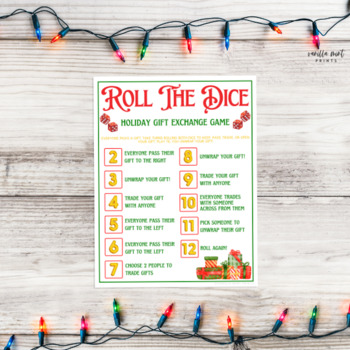 Printable Christmas Gift Exchange Dice Game, Secret Santa, Holiday Party  Activity, Family, Friend, Dirty Santa, Instant Download Template - Etsy