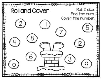 Christmas Two Dice Roll and Cover Game - Craftulate