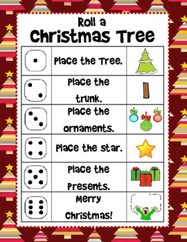 Christmas Roll and Draw a Christmas Tree (2 games in 1) by Elena Ortiz