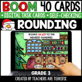 Christmas Rounding to Tens and Hundreds Boom Cards Gr. 3 -