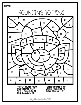 Download Christmas Rounding to Tens and Hundreds Coloring by Jenna Townsend