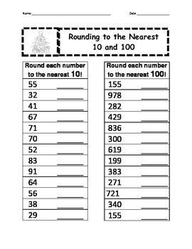 Christmas Rounding to the Nearest 10 and 100 by Laura Applegate | TpT