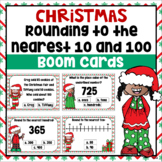 Christmas Rounding to the Nearest 10 and 100 Boom Cards