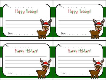 Christmas Rudolph Gram Happy Holidays Note For Classmates Team Coworkers
