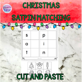 Christmas SATPIN Cut and Paste matching worksheet