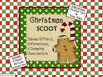 Preview of Christmas SCOOT - Drawing Conclusions, Cause/Effect, & Making Inferences