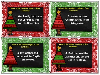 Christmas SCOOT: Subjects and Predicates by The Teacher's Desk 6