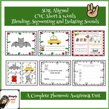Preview of Christmas SOR Activity Isolating and Identifying Sounds Activities Short A CVC