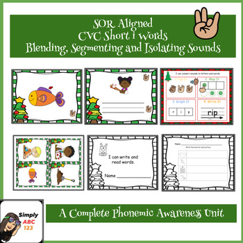 Preview of Christmas SOR Activity Isolating and Identifying Sounds Activities Short I CVC
