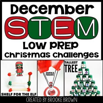 Preview of Christmas STEM Challenges (December) - Christmas & Winter STEM Activities BUNDLE