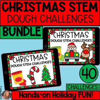 Preview of Christmas STEM Challenges Play Dough BUNDLE | Holiday Activities