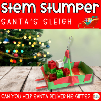 Preview of Christmas STEM Challenges│STEAM activities│Build a Zipline Sleigh STEM Challenge