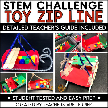 Christmas STEM Easy Prep Challenge Toy Sleigh Zip Line by Teachers Are ...