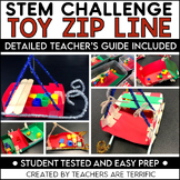 Christmas STEM Easy Prep Challenge Toy Sleigh Zip Line