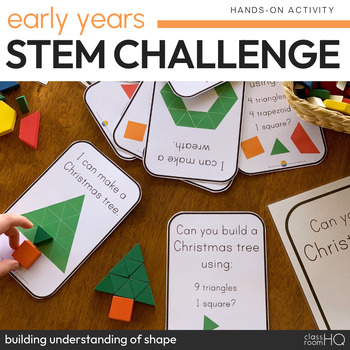 Preview of Christmas STEM Pattern Block Challenge Cards