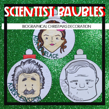 Preview of Christmas STEM or science activity with biographical christmas baubles