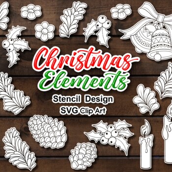 Christmas Greenery Foliage Leaves Holly Mistletoe Berries Winter Pinecone  Files Bundle Cricut Silhouette Downloadable Clip Clipart Svg Art 