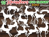 Christmas SVG Silhouette Reindeer Design Clipart