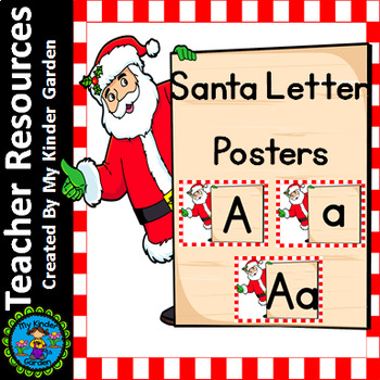 Preview of Christmas Santa Alphabet Letter Posters / Word Wall Headers Full Page