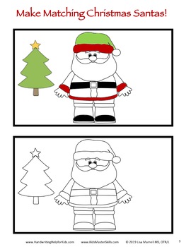 Christmas Santa Copying - Visual Perception Activity by Kids Master Skills