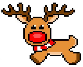 Christmas Santa, Rudolph Reindeer, Snowman Math Pixel Art Mystery ...