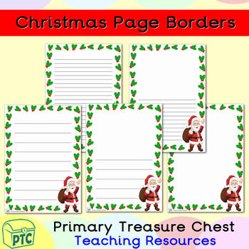 Preview of Christmas/Santa Themed Page Border/Writing Frames
