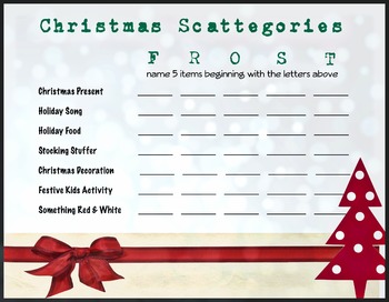 Preview of Christmas Scattegories